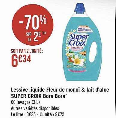 lessive liquide fleur de monoï & lait d'aloe super croix bora bora