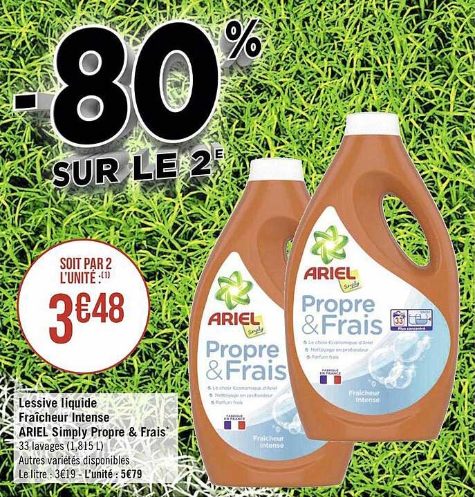 lessive liquide fraîcheur intense ariel simply propre & frais