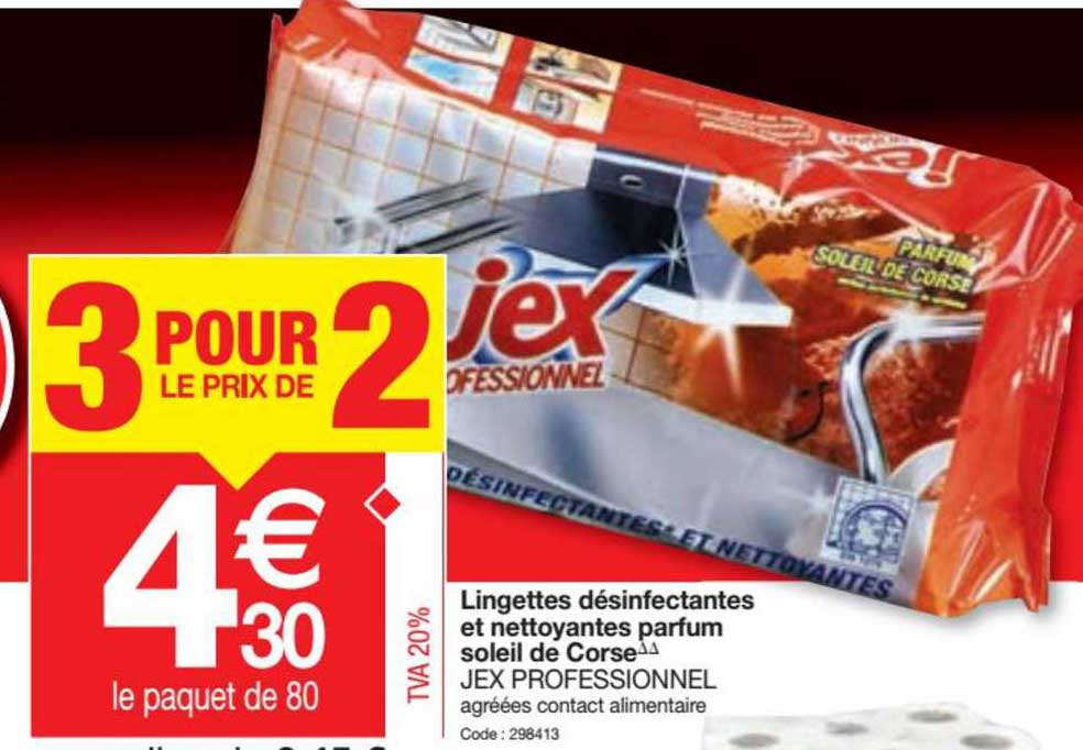 Lingettes Désinfectantes Et Nettoyantes Parfum Soleil De Corse Jex Professionnel