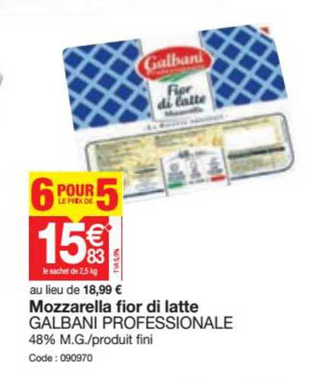 mozzarella fior di latte galbani professionale