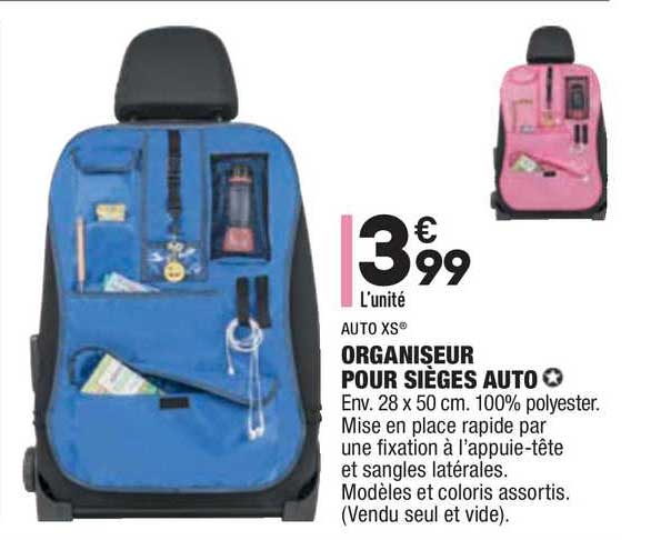 organiseur pour sièges auto