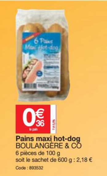 pains maxi hot-dog boulangère & co
