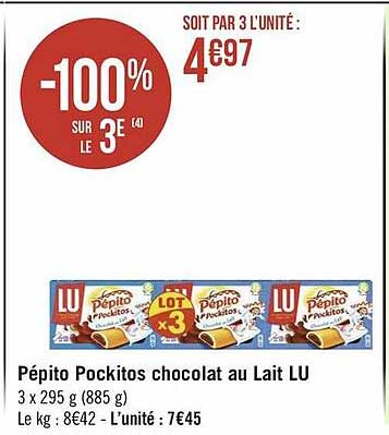 pépito pockitos chocolat au lait lu