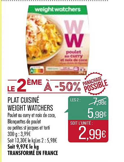 plat cuisiné weight watchers