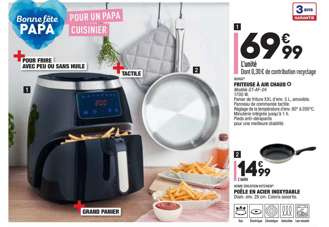 Poêle En Acier Inoxydable , Friteuse à Air Chaud