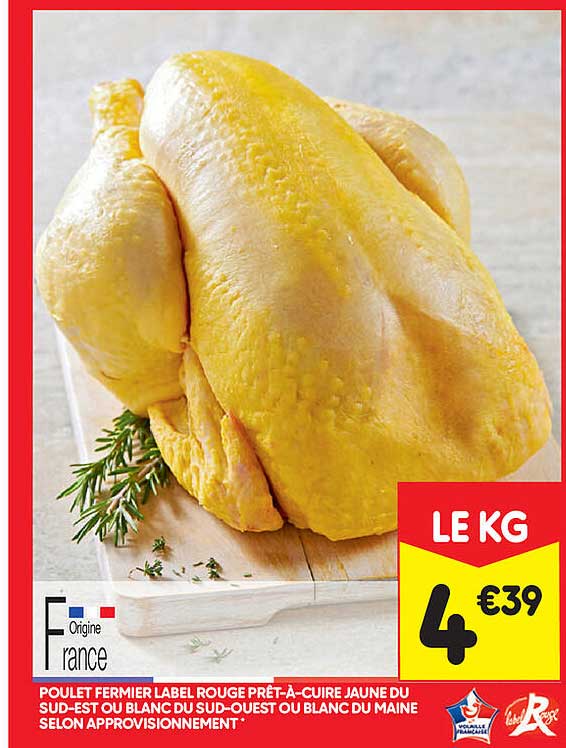 poulet fermier labelrouge pret-a-cuire jaune du