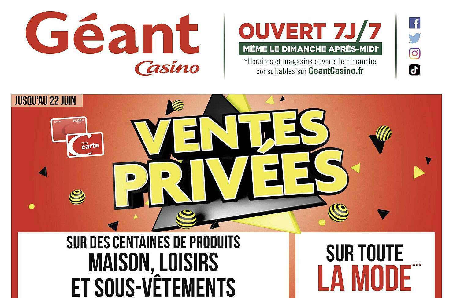 produits maison, loisirs et sous-vêtements