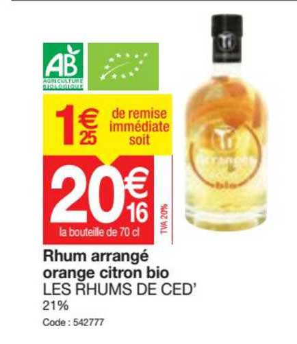 rhum arrangé orange citron bio les rhums de ced'