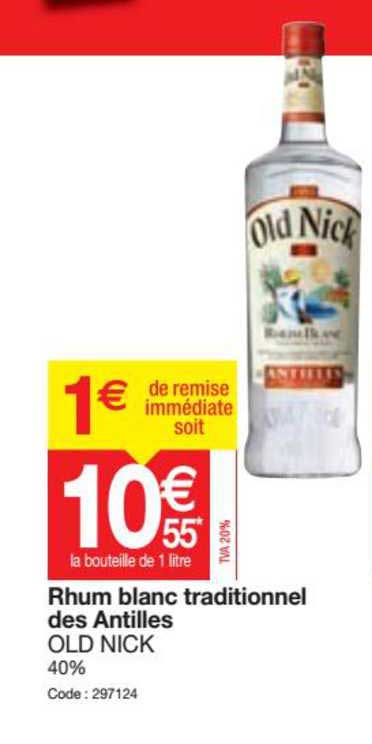 rhum blanc traditionnel des antilles old nick