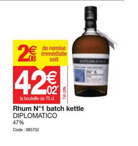 rhum n°1 batch kettle diplomatico