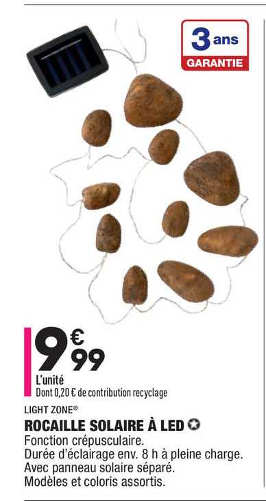 rocaille solaire à led