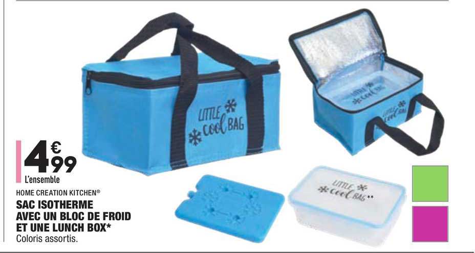 sac isotherme avec un bloc de froid et une lunch box