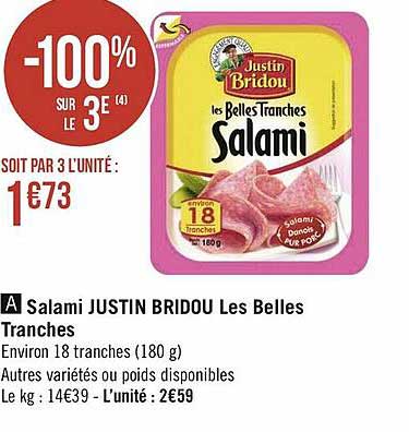 salami justin bridou les belles tranches