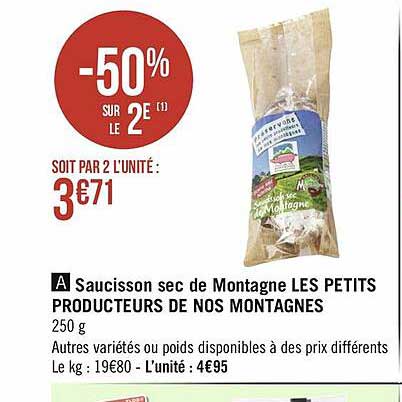 saucisson sec de montagne les petits producteurs de nos montagnes
