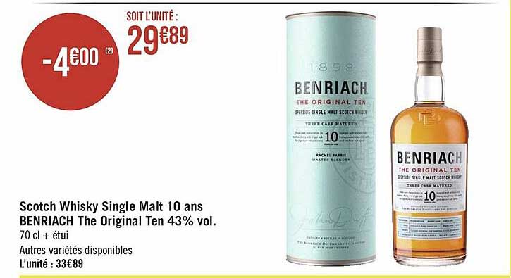 scotch whisky single malt 10 ans benriache the original ten 43% vol.