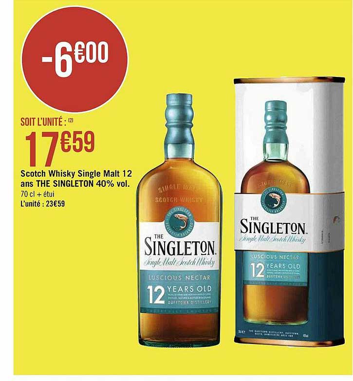 scotch whisky single malt 12 ans the singleton 40% vol.
