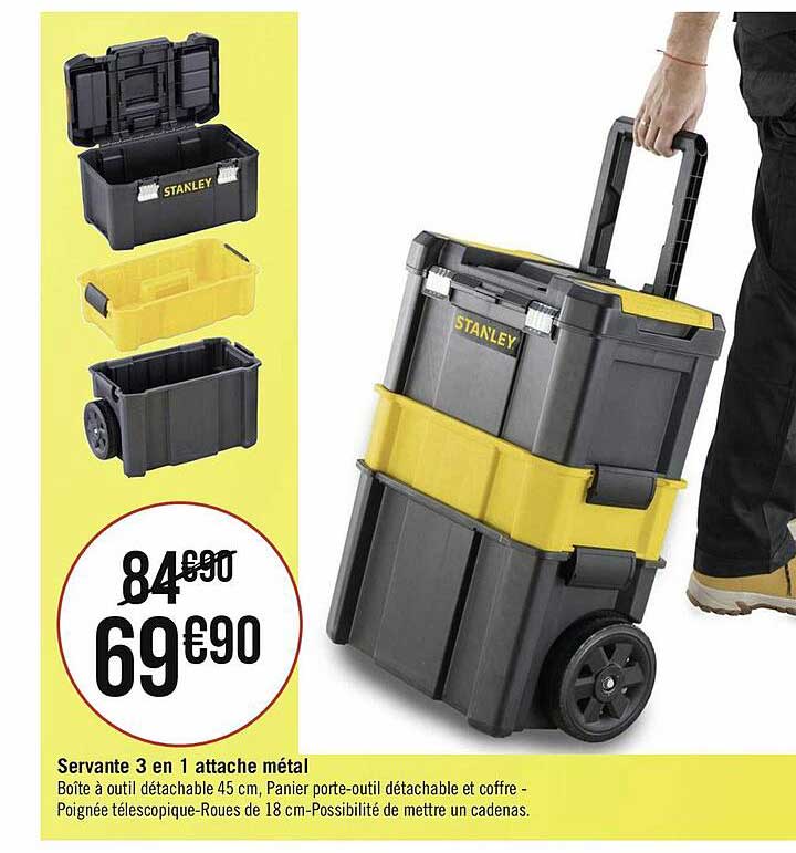 servante 3 en 1 attache métal stanley
