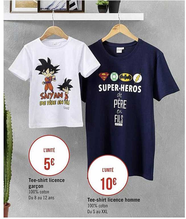 tee-shirt licence garçon, tee-shirt licence homme