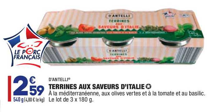 terrines aux saveurs d'italie