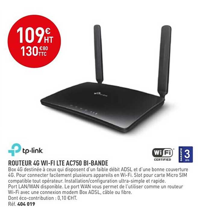 tp-link routeur 4g wi-fi ac750 bi-bande