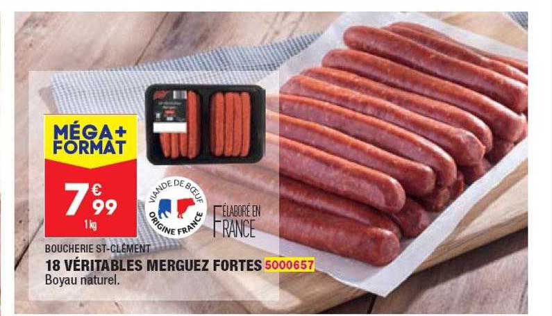 18 véritables merguez fortes boucherie st-clément