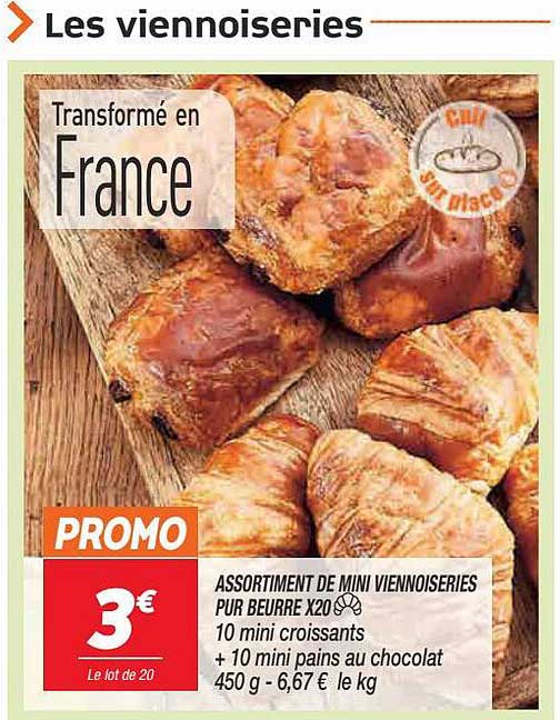 Assortiment De Mini Viennoiseries Pur Beurre X 20