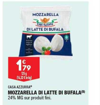 mozzarella di latte di bufala casa azzurra