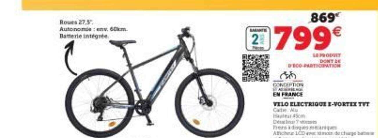 vélo électrique e-vortex tvt