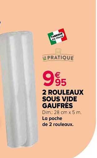 2 rouleaux sous vide gaufrés