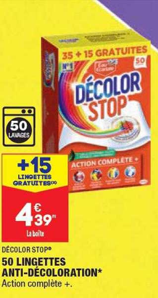 50 lingettes anti-décoloration
