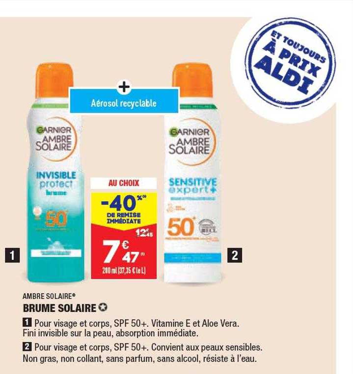 ambre solaire brume solaire