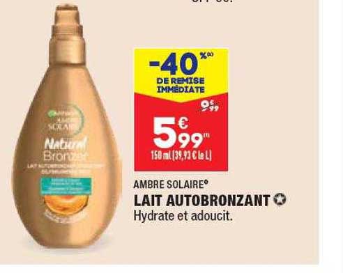ambre solaire lait autobronzant