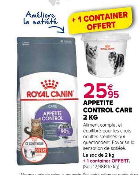 appetite control care 2kg royal canin