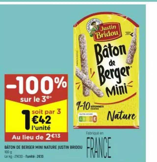 bâton de berger mini nature justin bridou