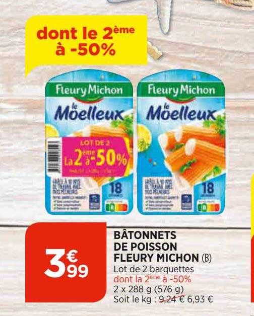 bâtonnets de poisson fleury michon