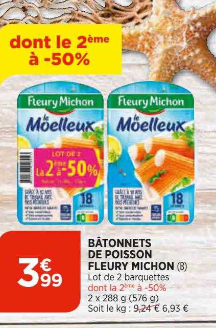bâtonnets de poisson fleury michon