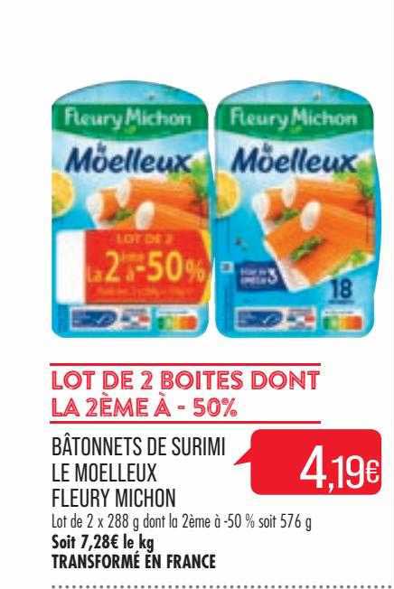 bâtonnets de surimi le moelleux fleury michon