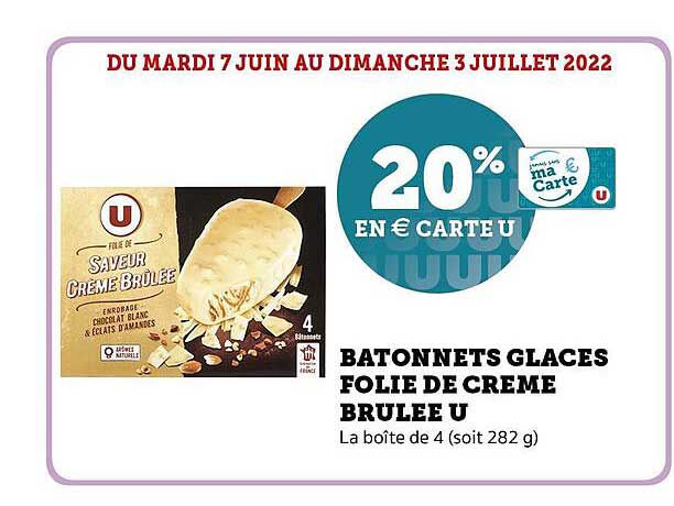 bâtonnets glacés folie de crème brulée u