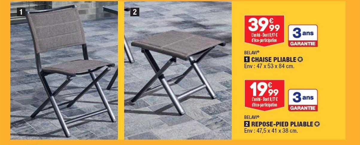 belavi chaise pliable ou repose-pied pliable