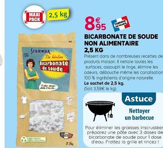 bicarbonate de soude non alimentaire 2.5 kg