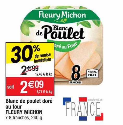 blanc de poulet doré au four fleury michon