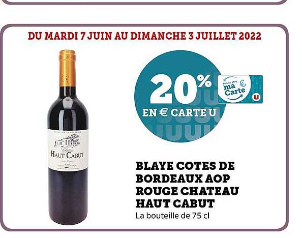 blaye côtes de bordaux aop rouge château haut cabut
