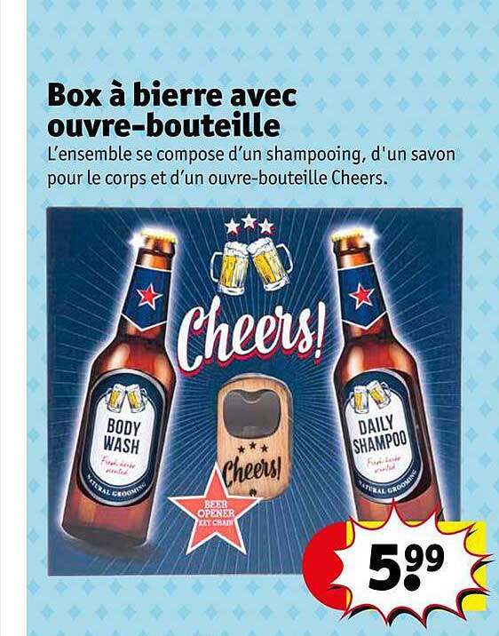 box à bièrre avec ouvre-bouteille