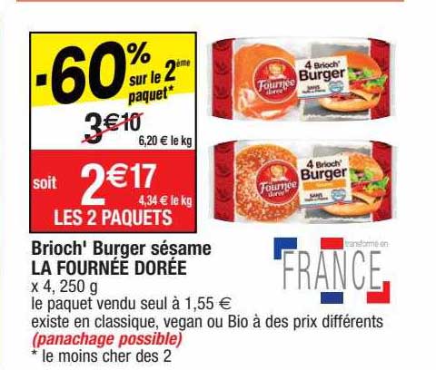 brioch' burger sésame la fournée dorée