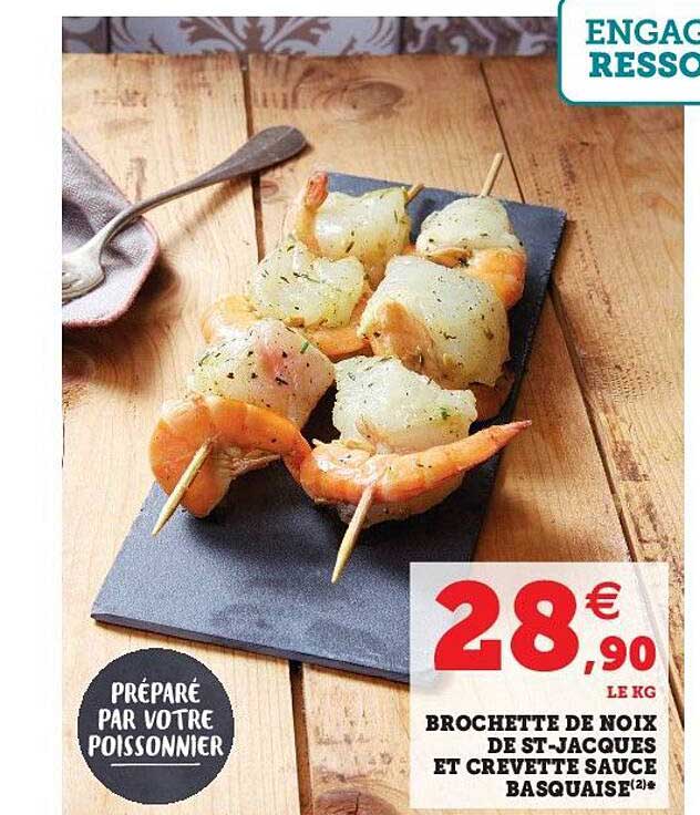 brochette de noix de st-jacques et crevette sauce basquaise