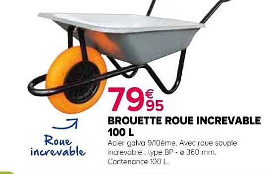 brouette roue increvable 100 l