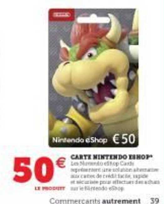 Carte Nintendo Eshop