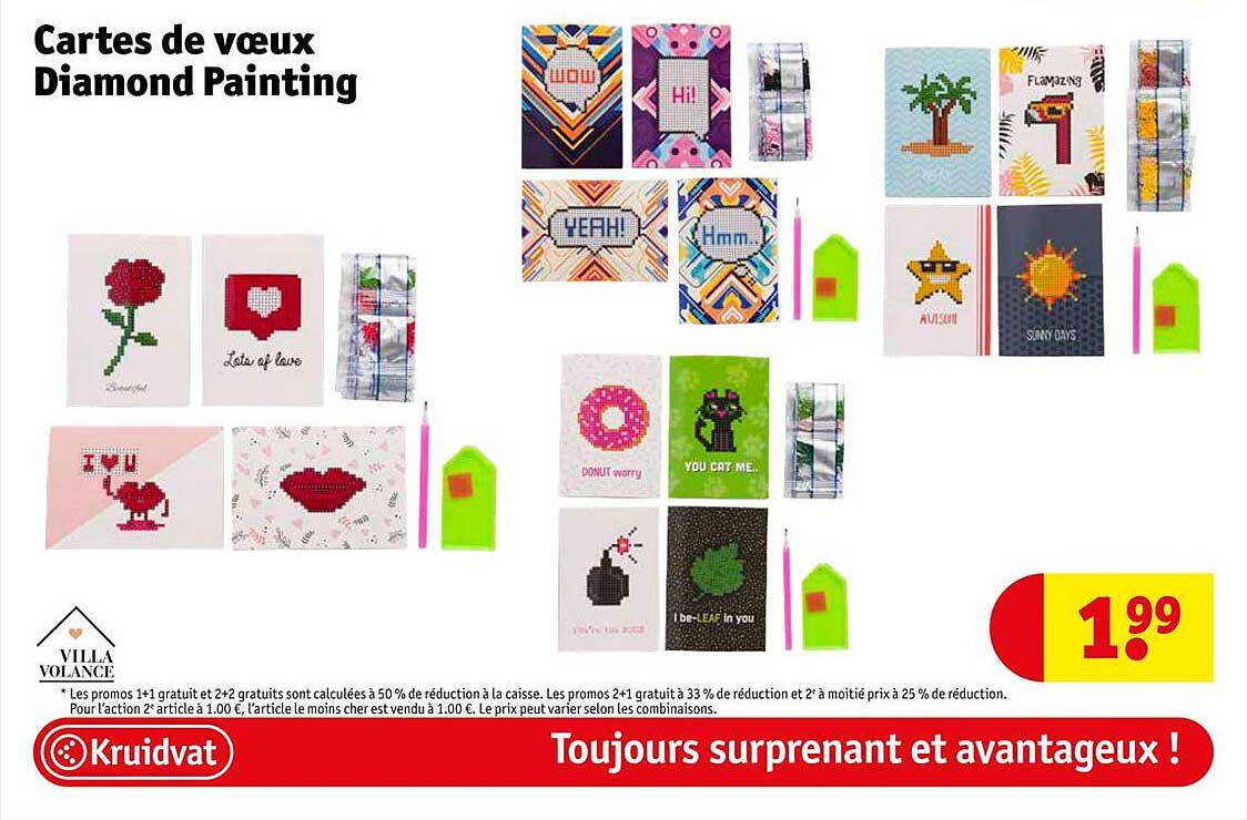cartes de vœux diamond painting