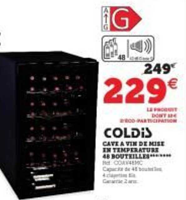 cave à vin de mise en température 48 bouteilles coldis