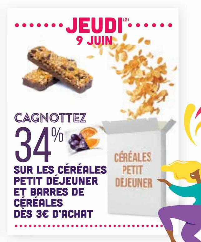 céréales petit déjeuner et barres de céréales dès 3£ d'achat